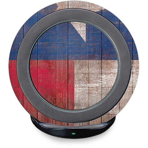 Texas Flag Dark Wood Fast Charge Wireless Charging Stand Skin